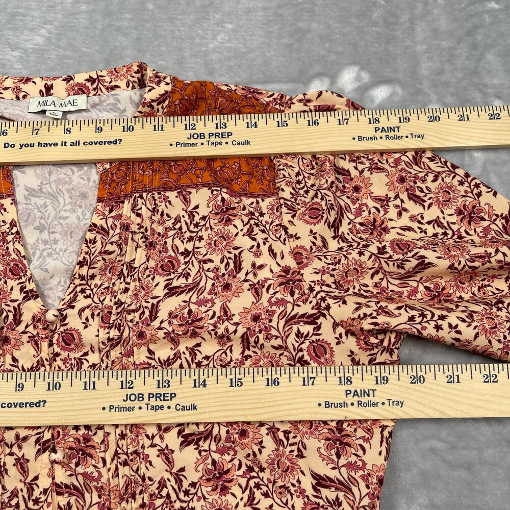 Floral Maxi Dress with Orange and Pink Accents - Picture 8 of 15